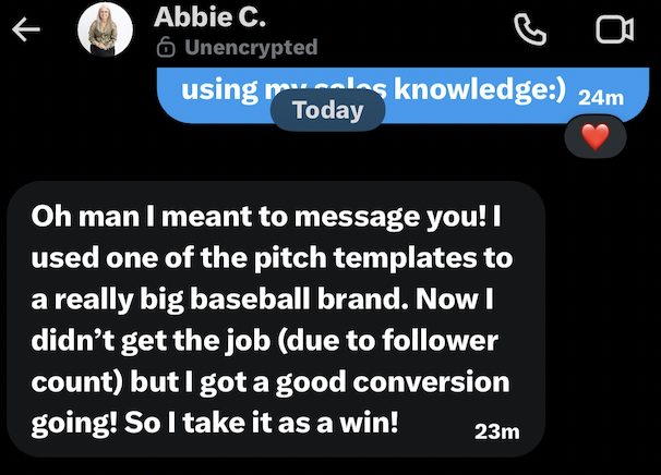 Abbie - used template on big brand
